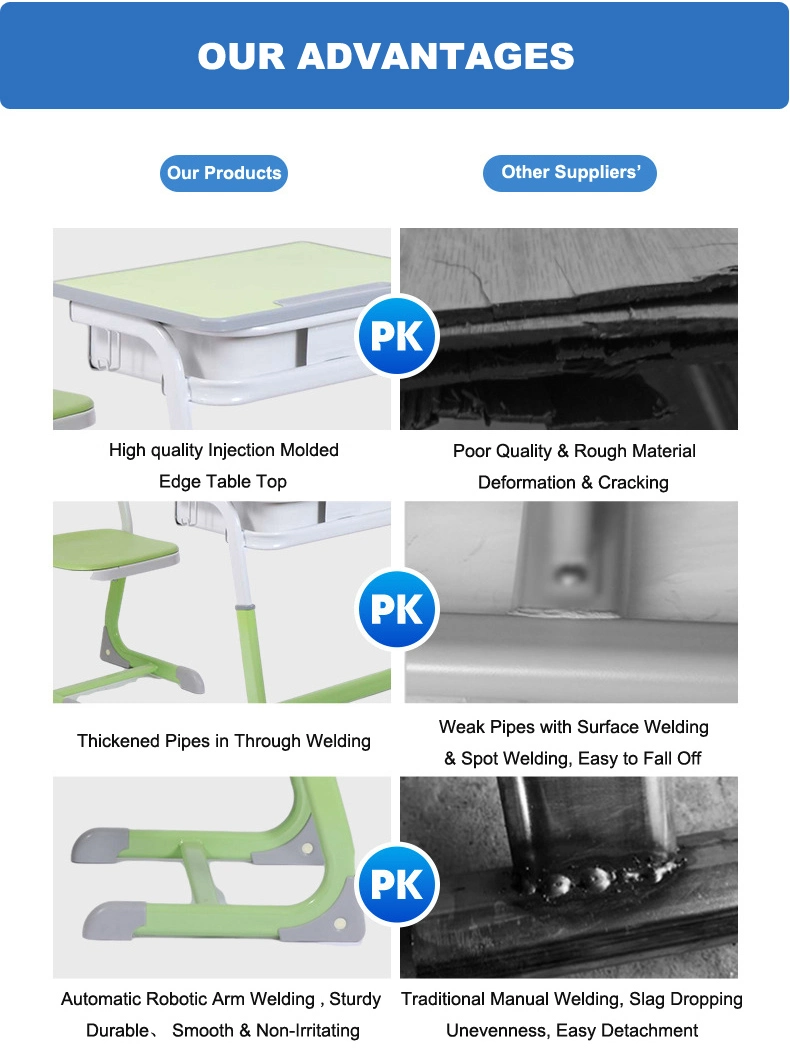 Wholesale Education Double Classroom Bench Student Desk and Chair Set School Furniture