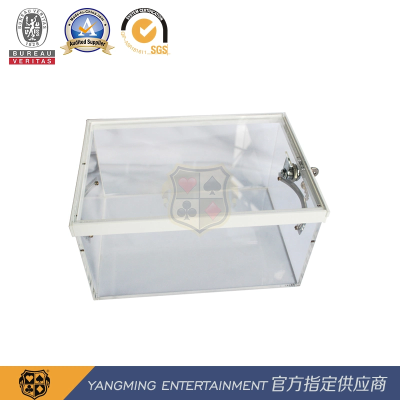 Baccarat Gaming Table Professional Custom Transparent Acrylic Handle Poker Card Discarded Card Box Ym-Dh05