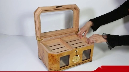 Humidor per sigari in legno di grande capacità di vendita caldo per conservare 100 sigari