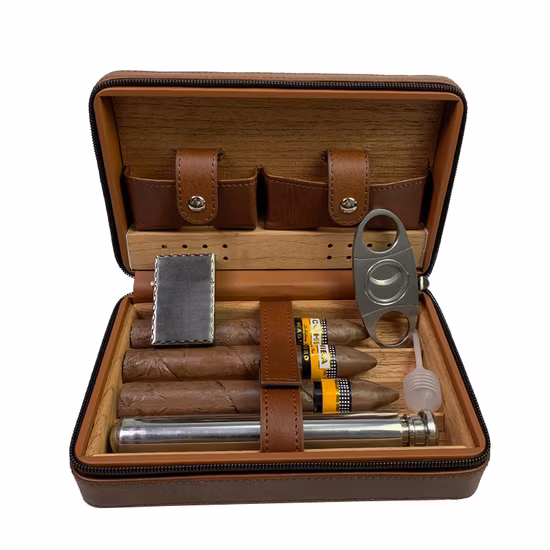 Humidor con scatola in legno di cedro con accessori